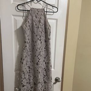 Beautiful guipure beige dress for a wedding